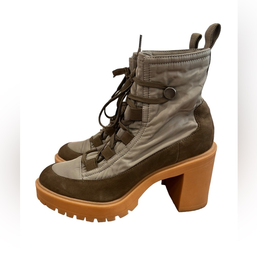 Dolce Vita Chunky Lug Sole Combat Boots Olive Taupe Block Heel Sz 10 - Picture 8 of 9
